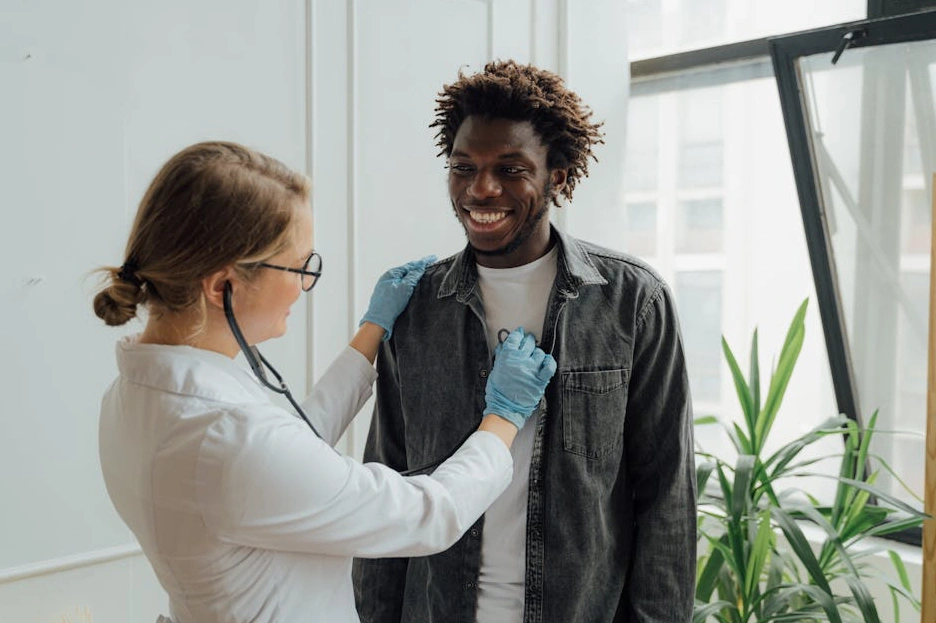 A friendly business consultant smiling during a video call.